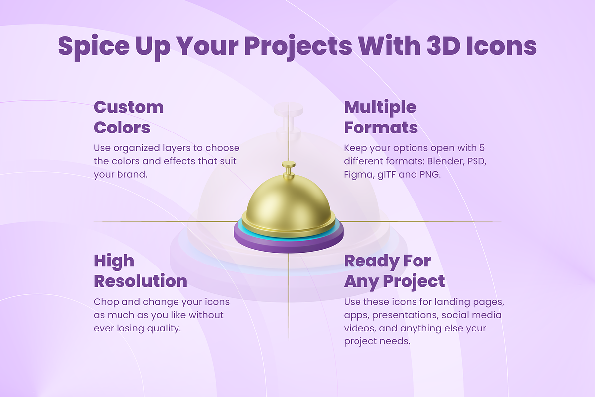 3D Hotel Icons, a Scene 3D Model by Flat Icons (Photo 3 of 8)