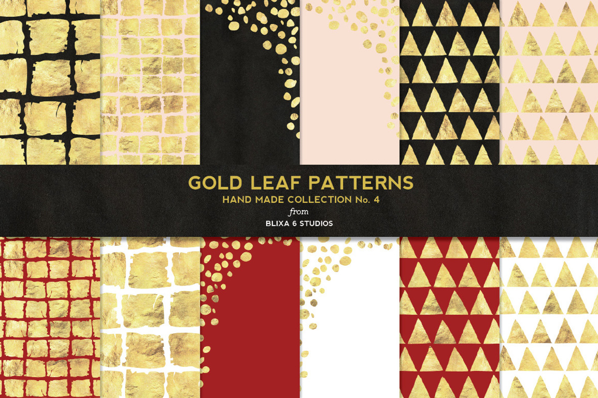 36 Gold Leaf Patterns Super Bundle preview 3