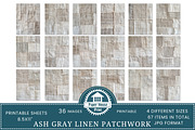 Ash Gray Linen Patchwork Papers, an Illustration by NiiiNArt (Thumbnail 3 of 8)