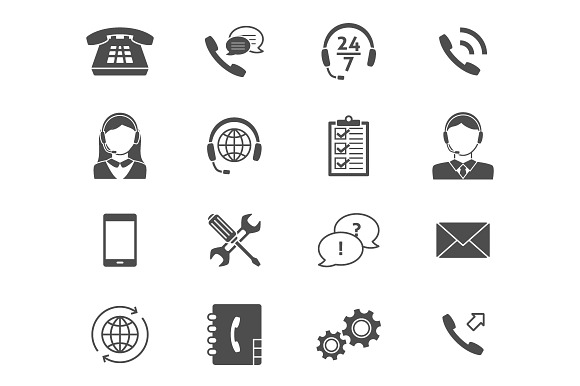 Call Center Service Icons