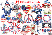 Retro 4th of July Sublimation Bundle, an Illustration by DreamCafeArt (Thumbnail 1 of 3)
