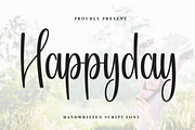 Happyday | Script Font, a Handwritten Font by Scratchones (Thumbnail 1 of 8)