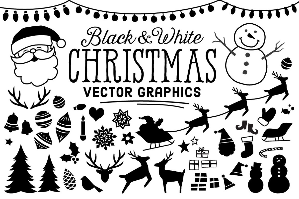 B&W Christmas Icons, an Icon by Illustrations by Jessie (Photo 1 of 3)