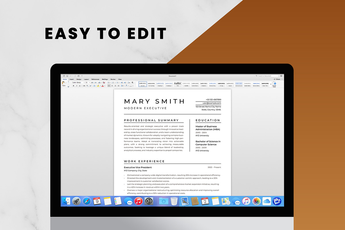 Modern Executive Resume Template, a Resume Template by ResumeInventor (Photo 5 of 9)