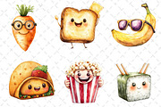 Watercolor Food Character Clipart, an Illustration by Dream Creation (Thumbnail 5 of 6)
