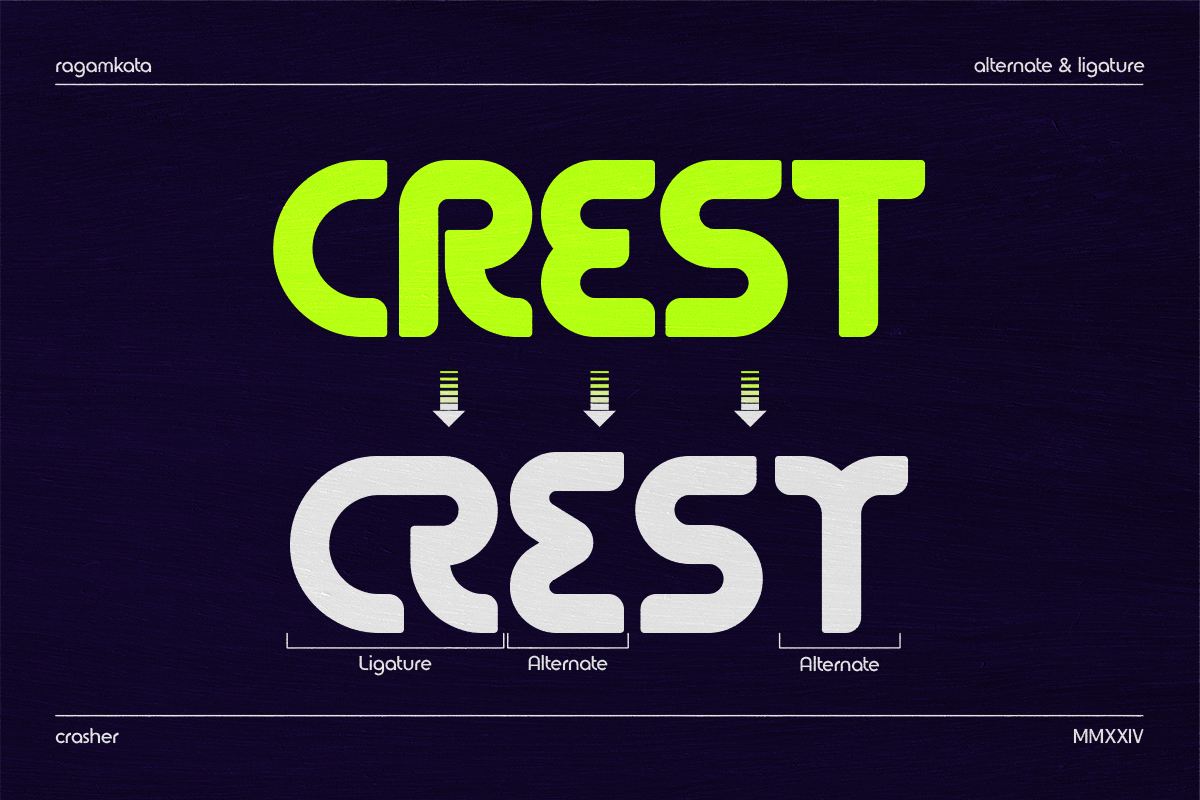 Crasher - Sans Display Font, a Sans Serif Font by RagamKata (Photo 3 of 9)