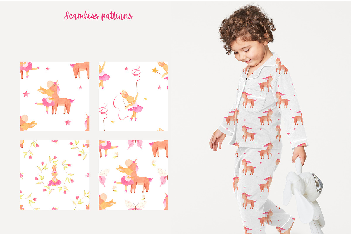 Little Ballerina Watercolor Clipart, an Animal Illustration by natalisart (Photo 11 of 13)