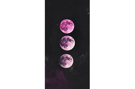 Triad of Transcendent Moons, a Nature Photo by LaVika
