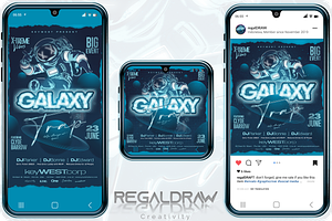 Galaxy Trap Social media Template, a Social Media Template by regalDRAW