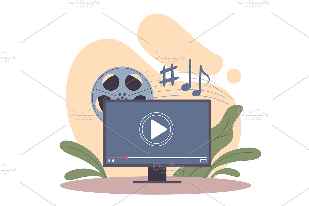 Music video. Track recording, a Technology Illustration by YummyBuum