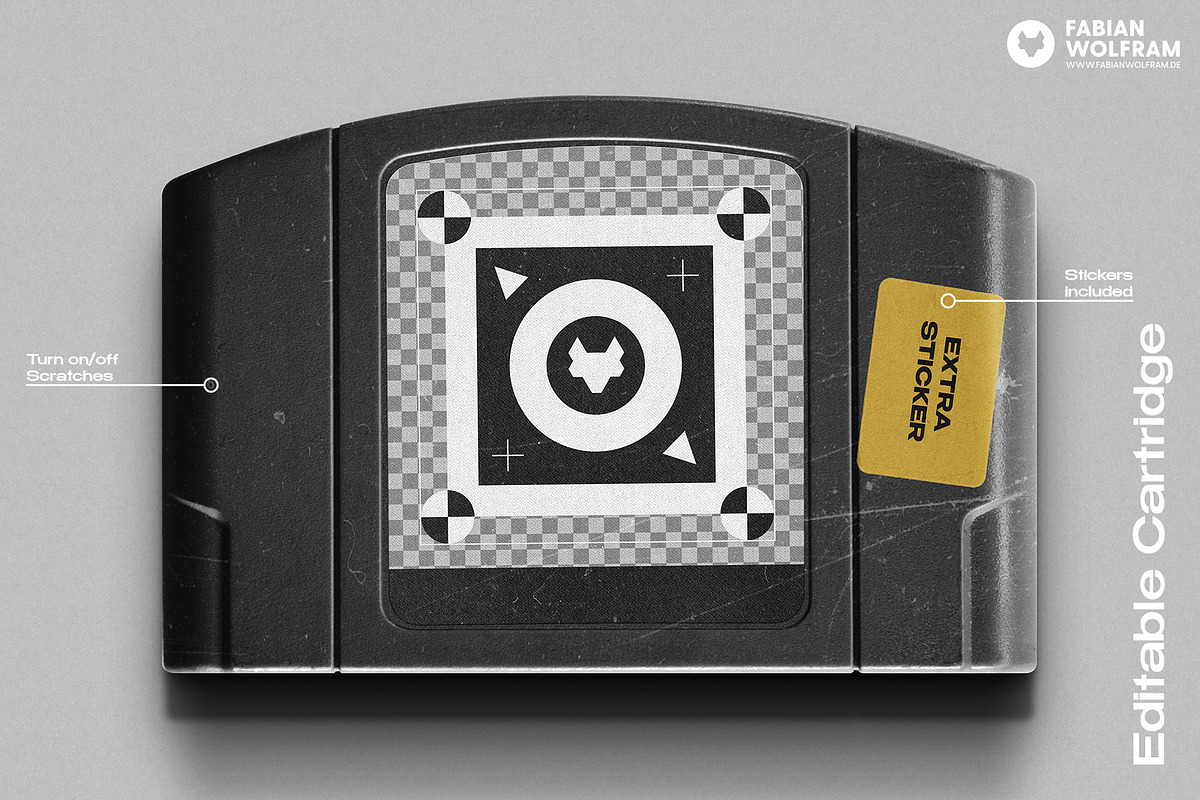 Nintendo N64 Cartridge Mockup, a Packaging Mockup by Fabian Wolfram (Photo 4 of 17)