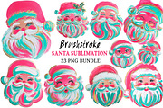 Brushstroke Santa Sublimation Bundle, an Illustration by Craft Nest (Thumbnail 1 of 6)