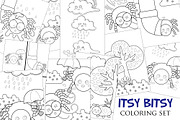Itsy Bitsy kids & adult coloring A4, a Graphic by Peekadillie Art