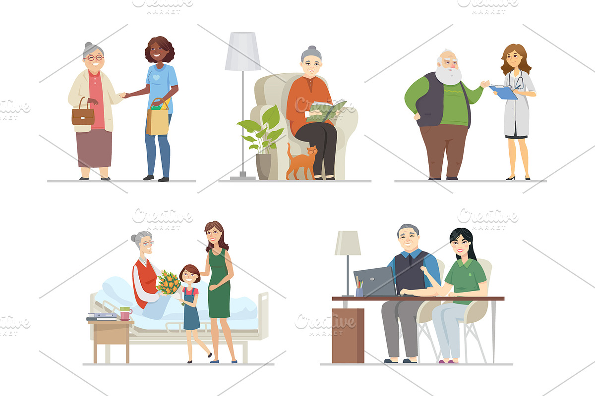 Senior People - Cartoon Characters, a Templates & Theme by Boyko Pictures (Photo 8 of 14)