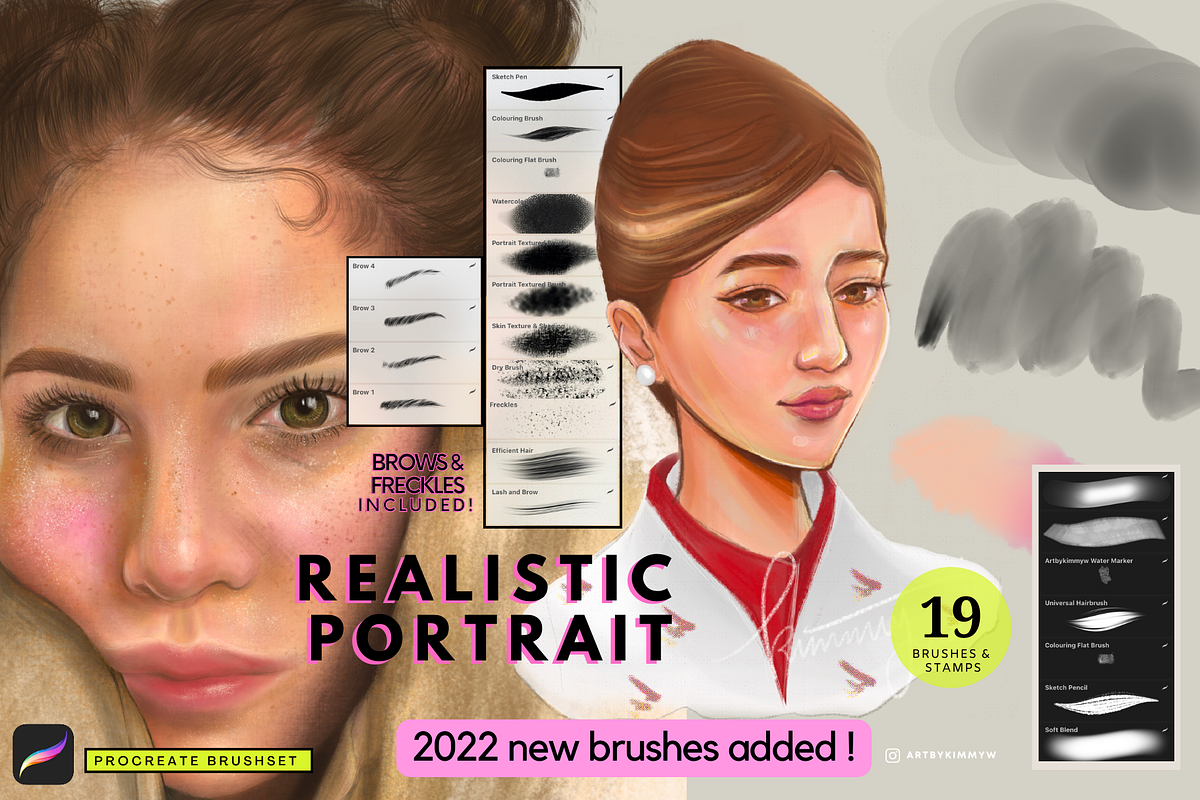 Procreate Portrait Brushes Bundle, a Brush Add-On by Artbykimmyw (Photo 4 of 12)