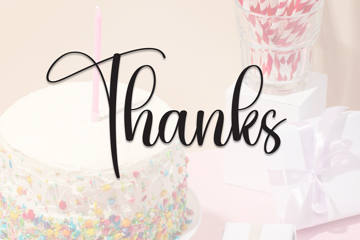Cake Birthday | Script Font, a Handwritten Font by Scratchones (Photo 8 of 8)