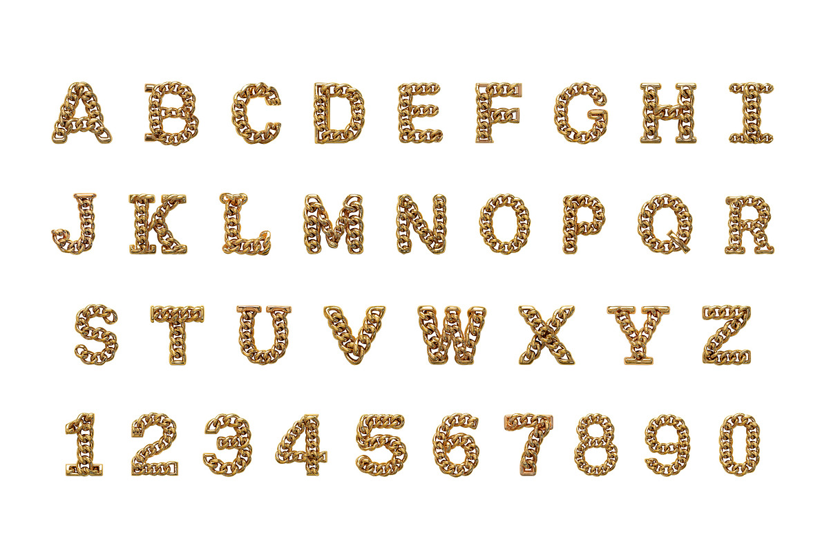 Gold Chain 3D Font, a Font by Loudoun Design Co. (Photo 2 of 6)