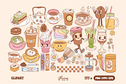 Retro Groovy Coffee Clipart Bundle, a Food Illustration by Huxmay (Thumbnail 2 of 9)