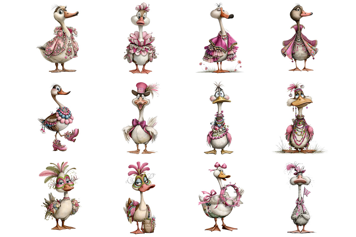 Mardi Gras Goose Clipart, an Illustration by DreamArtGraphic (Photo 4 of 4)