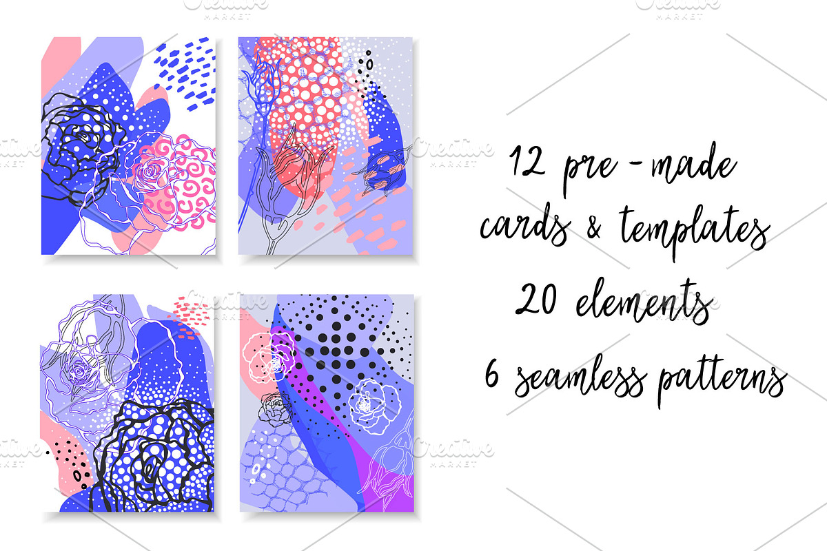 Abstract floral collection, a Decorative Illustration by Polanika (Photo 3 of 12)