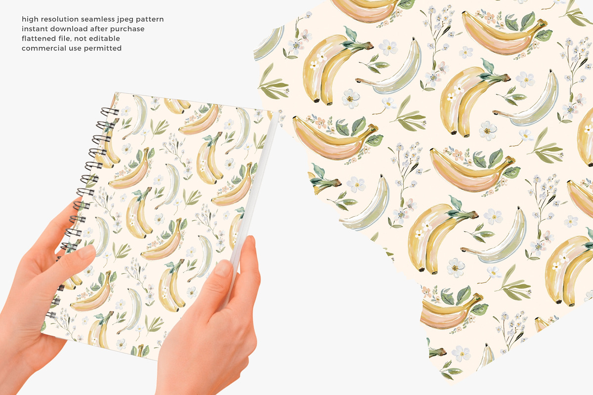 Banana floral seamless pattern, a Pattern Graphic by Pink Studio Art (Photo 4 of 4)