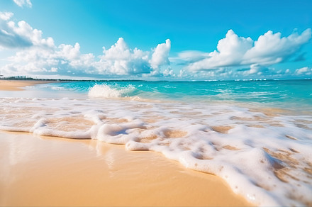 Background of a caribbean beach. Generative AI, a Nature Photo by OSORIOartist