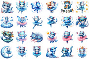 Blue Cat Ballerina Clipart, an Illustration by Sublimation Artist (Thumbnail 2 of 6)