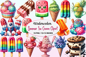 Summer Ice Cream Clipart, a Graphic by CitraGraphics
