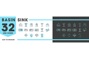 Kitchen, bathroom basin sink, an Object Illustration by Vector Tradition