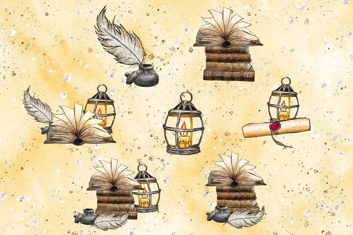 Vintage books clipart set, an Education Illustration by JuliaStarArt-FantasyHome (Photo 2 of 10)