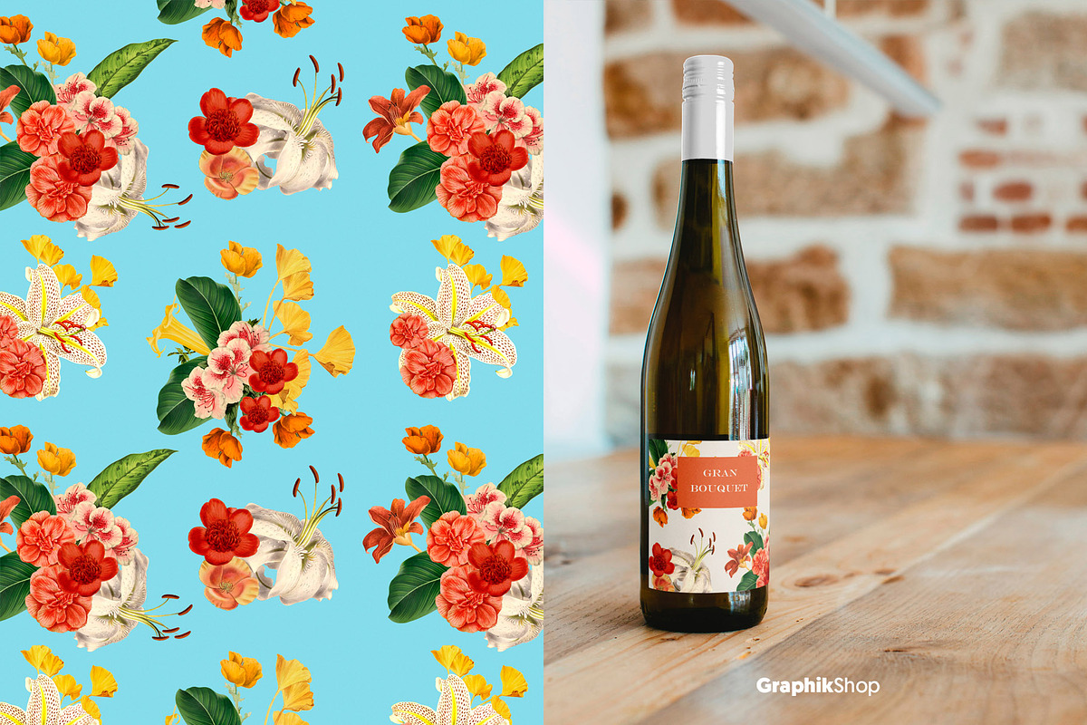Vintage Summer Flowers Collection, a Pattern Graphic by Chus Moreno Studio (Photo 6 of 17)