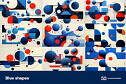 Blue shapes. 53 images, a Decorative Illustration by Handmadefont (Thumbnail 10 of 12)