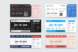 A Set Of Boarding Pass Ticket, a Stationery Template by Kazi Hossain