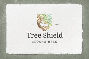 Tree Shield Logo Template