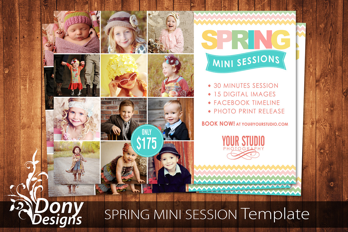 Spring Mini Sessions PSD Template, a Flyer Template by DonyDesigns