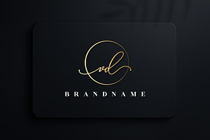 Letter VD Handwritten Signature Logo