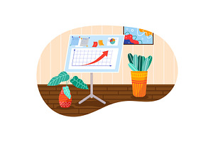 Arrow graph chart on board business, a Finance Illustration by vectorpointstudio