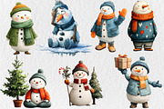 Hand Drawn Style Cartoon Snowman, a Seasonal Illustration by Rose Art (Thumbnail 4 of 4)