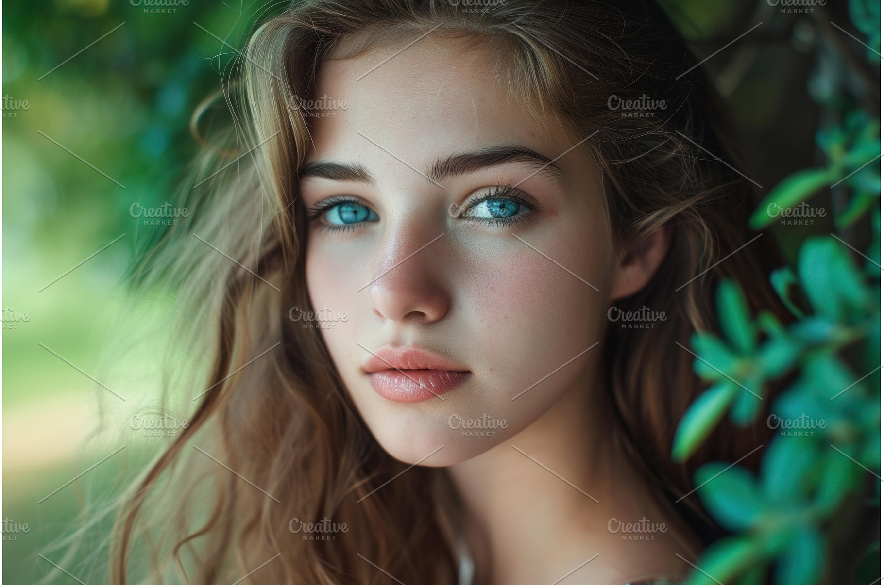 Spirited hair curly lady. Generate, a Beauty & Fashion Photo by Ylivdesign