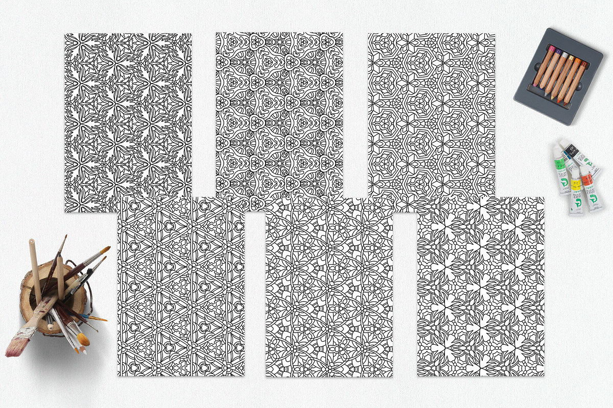 Patterns for coloring PDF,JPG vol-04, a Brochure Template by dnapslvsk (Photo 2 of 6)
