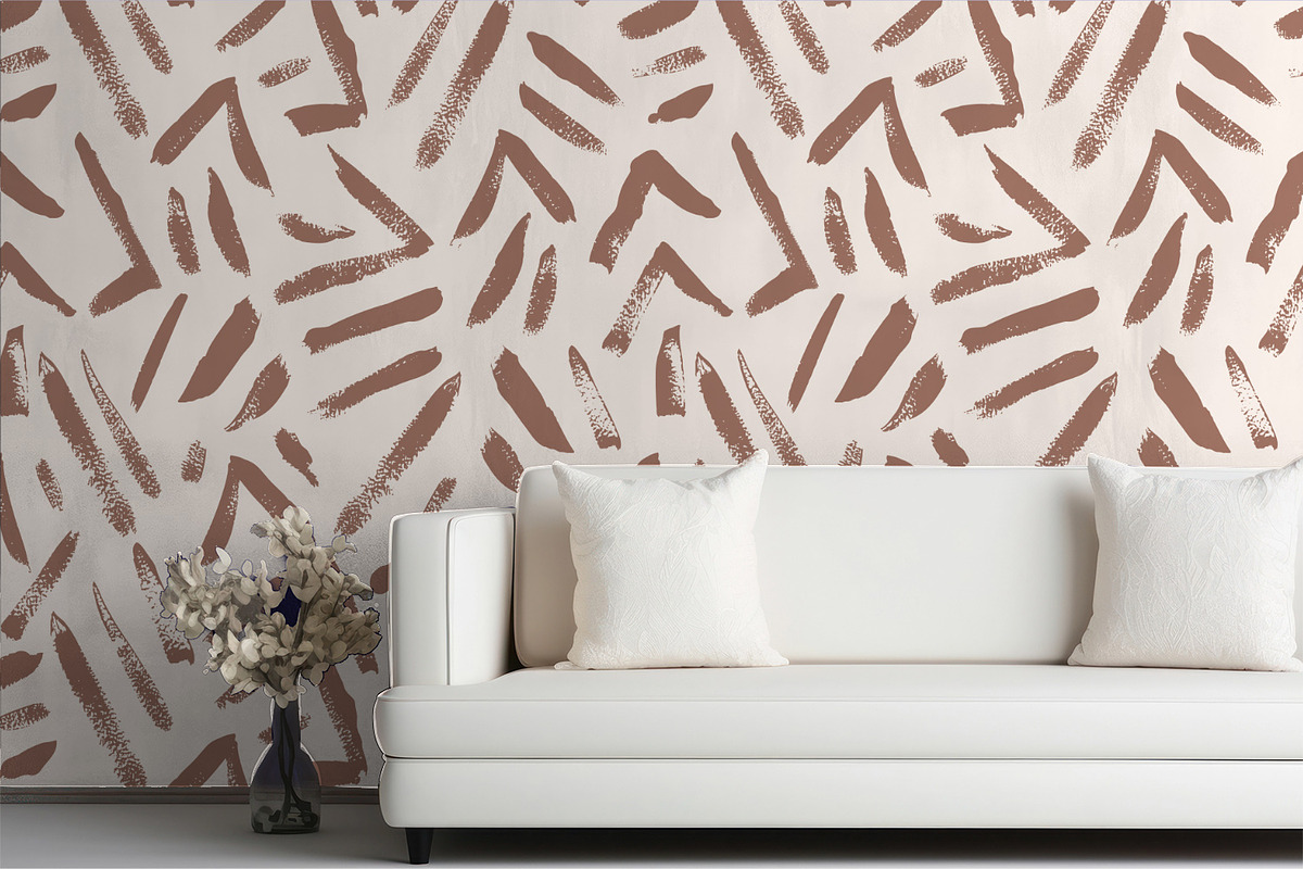 Mocha Mousse Hand Painted Tribal, a Wallpaper Graphic by MalyskaStudio (Photo 5 of 6)