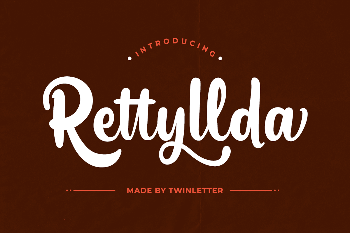 Rettyllda, a Script Font by twinstd (Photo 1 of 14)