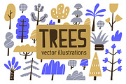 Abstract doodle forest trees set, an Illustration by Good Studio (Thumbnail 1 of 4)