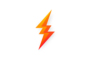 Lightning bolt icon isolated on, an Object Illustration by 32pixels