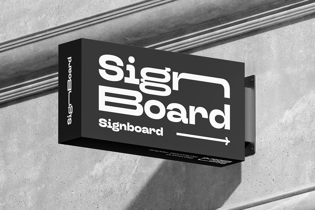 Signboard Horizontal Mock-up, an Advertising Mockup by Yogurt86 (Photo 9 of 13)