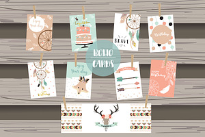 8 Cute Lovely Design Boho Cards4