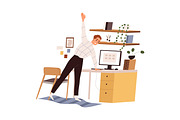 People do workout at workplace set, a Person Illustration by Good Studio (Thumbnail 5 of 9)