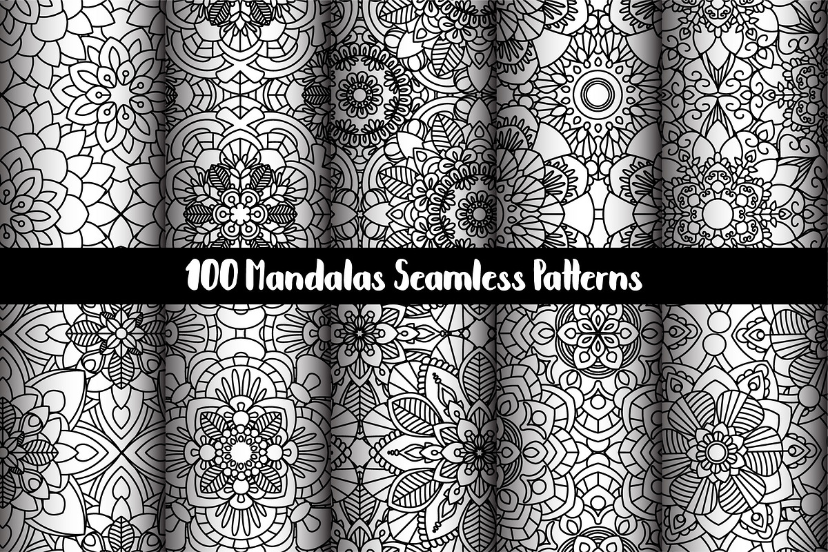 100 Mandalas Seamless Patterns, a Pattern Graphic by Elinorka (Photo 15 of 23)