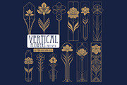 12 Art Deco Vertical Flowers, a Decorative Illustration by Stanislav Kharchevskyi (Thumbnail 1 of 3)