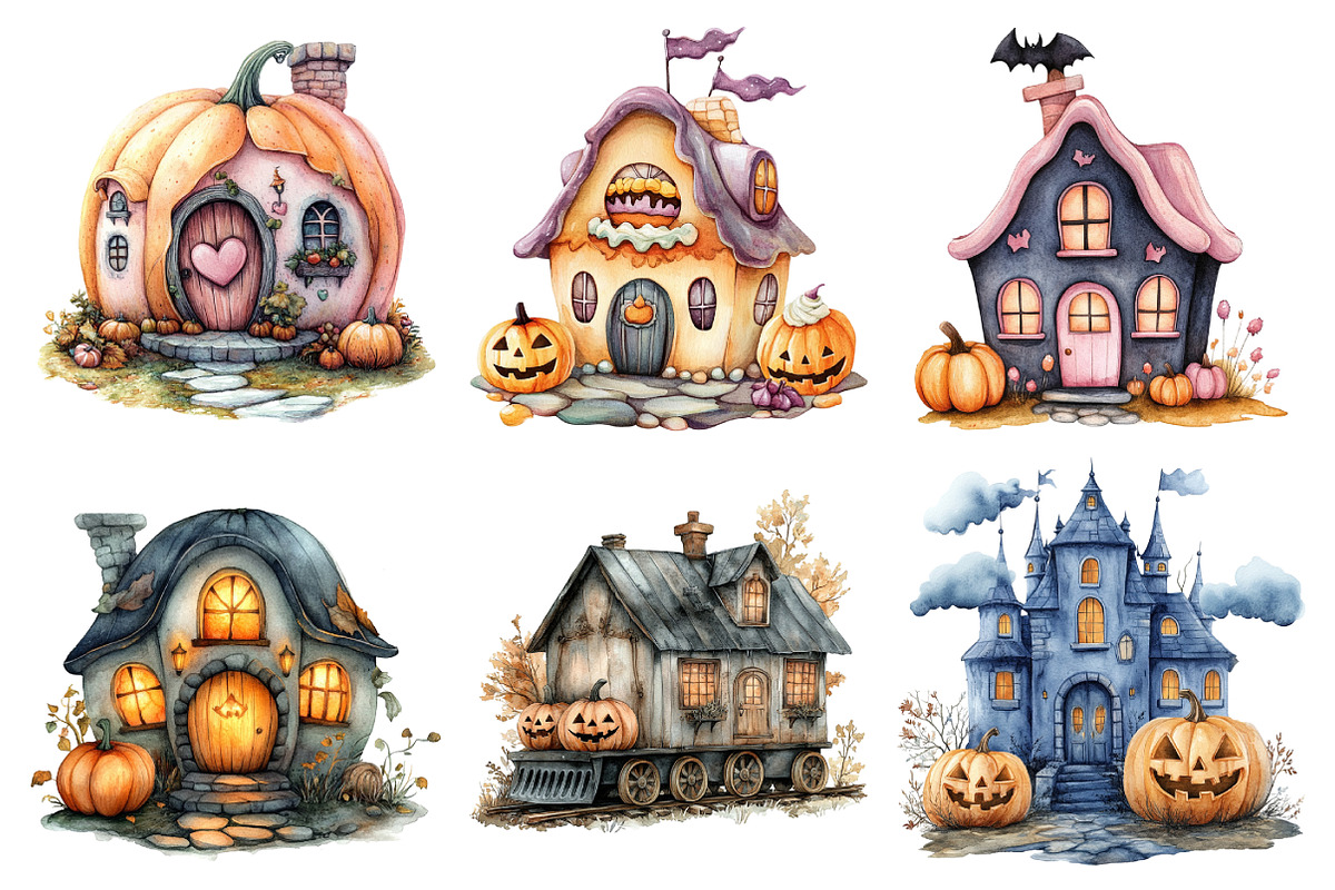 Halloween Pumpkin House Clipart, an Illustration by Daily.Designs (Photo 2 of 5)